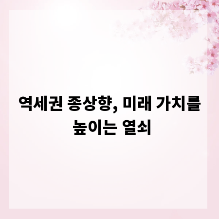 역세권 종상향, 미래 가치를 높이는 열쇠