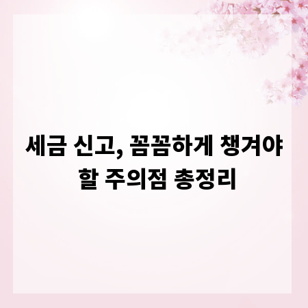 세금 신고, 꼼꼼하게 챙겨야 할 주의점 총정리