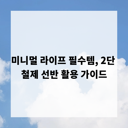 미니멀 라이프 필수템, 2단 철제 선반 활용 가이드