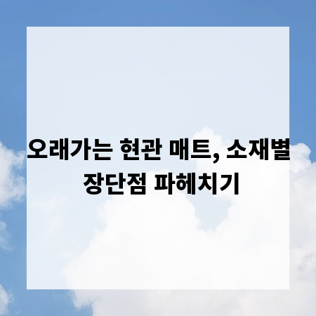 오래가는 현관 매트, 소재별 장단점 파헤치기