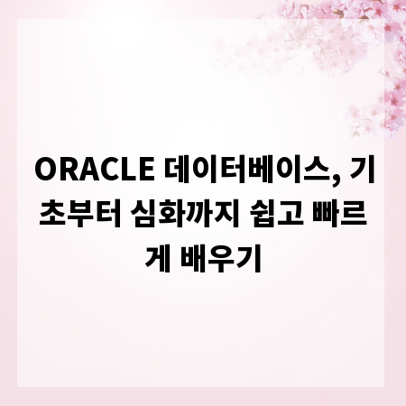 ORACLE 데이터베이스, 기초부터 심화까지 쉽고 빠르게 배우기