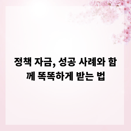 정책 자금, 성공 사례와 함께 똑똑하게 받는 법