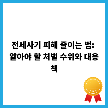 전세사기 피해 줄이는 법: 알아야 할 처벌 수위와 대응책