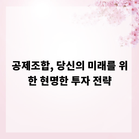 공제조합, 당신의 미래를 위한 현명한 투자 전략