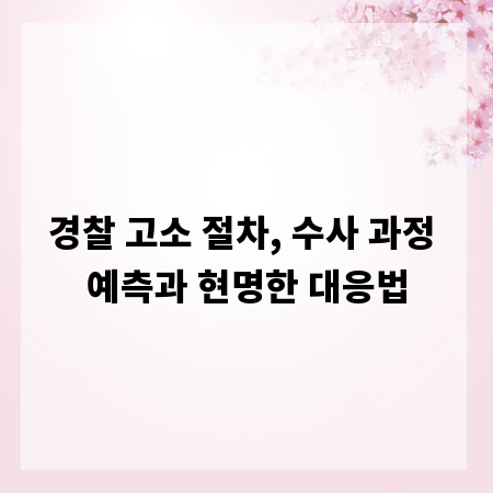 경찰 고소 절차, 수사 과정 예측과 현명한 대응법