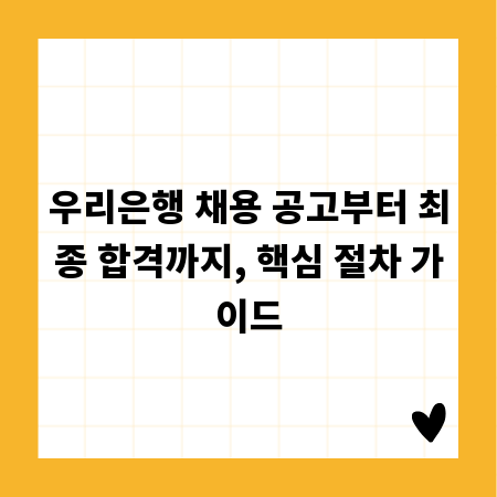 우리은행 채용 공고부터 최종 합격까지, 핵심 절차 가이드
