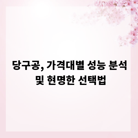 당구공, 가격대별 성능 분석 및 현명한 선택법