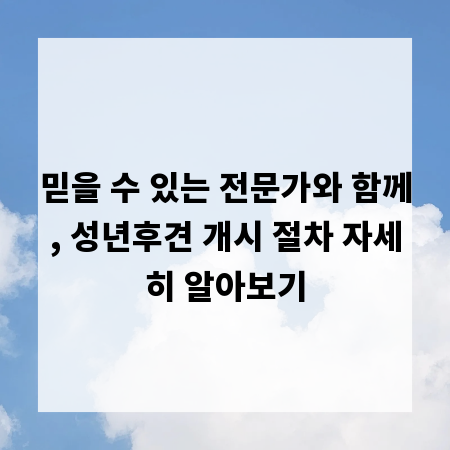 믿을 수 있는 전문가와 함께, 성년후견 개시 절차 자세히 알아보기