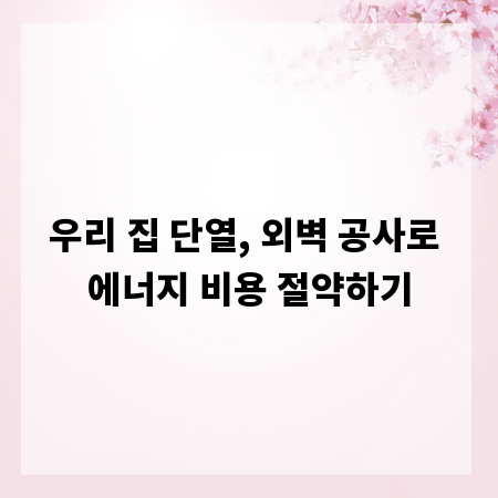 우리 집 단열, 외벽 공사로 에너지 비용 절약하기
