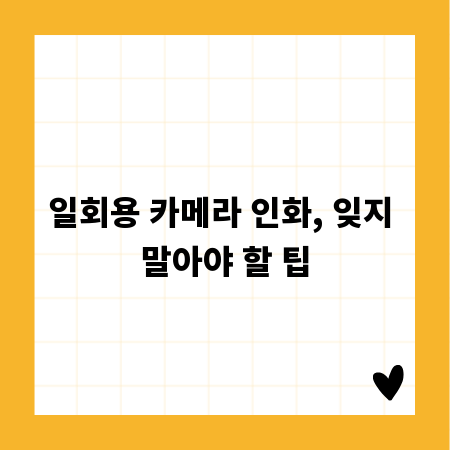 일회용 카메라 인화, 잊지 말아야 할 팁