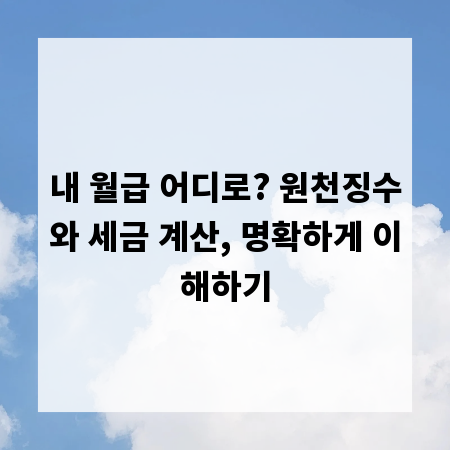 내 월급 어디로? 원천징수와 세금 계산, 명확하게 이해하기