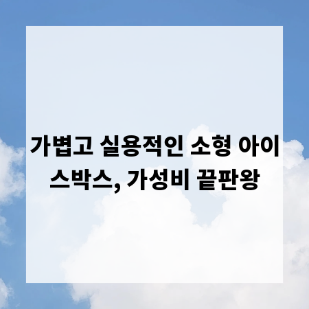가볍고 실용적인 소형 아이스박스, 가성비 끝판왕