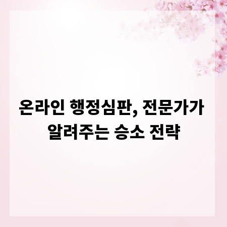 온라인 행정심판, 전문가가 알려주는 승소 전략