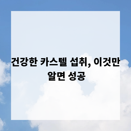 건강한 카스텔 섭취, 이것만 알면 성공
