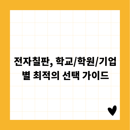 전자칠판, 학교/학원/기업별 최적의 선택 가이드