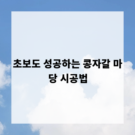 초보도 성공하는 콩자갈 마당 시공법