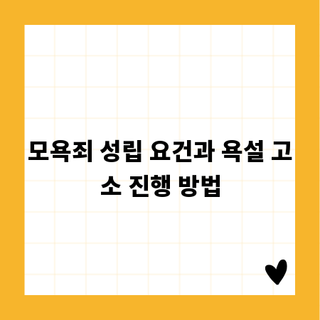 모욕죄 성립 요건과 욕설 고소 진행 방법