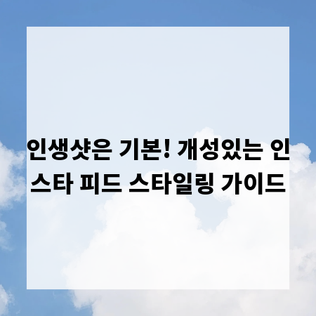인생샷은 기본! 개성있는 인스타 피드 스타일링 가이드