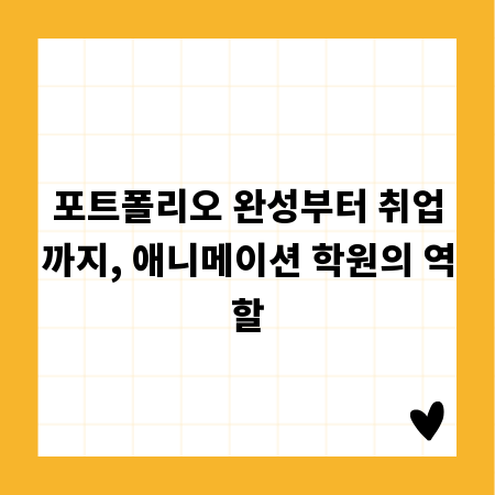 포트폴리오 완성부터 취업까지, 애니메이션 학원의 역할