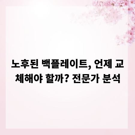 노후된 백플레이트, 언제 교체해야 할까? 전문가 분석