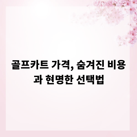 골프카트 가격, 숨겨진 비용과 현명한 선택법