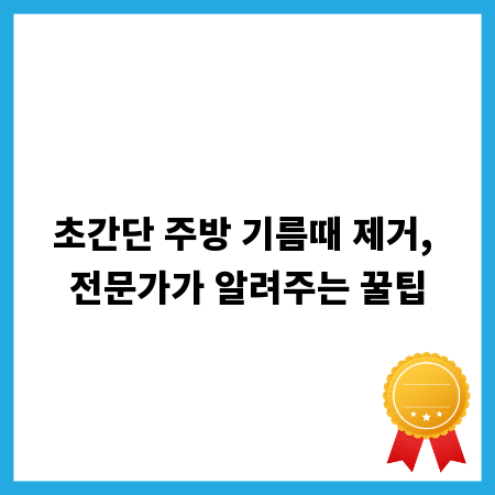 초간단 주방 기름때 제거, 전문가가 알려주는 꿀팁