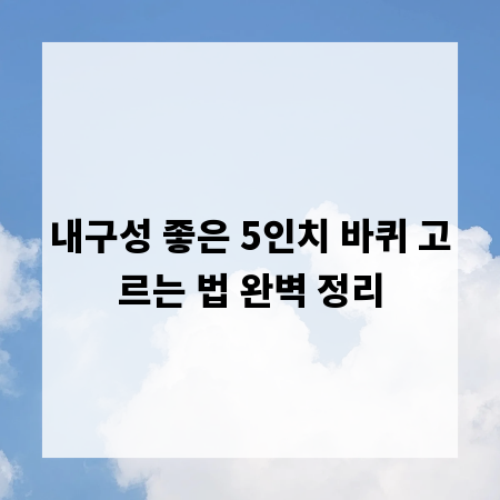 내구성 좋은 5인치 바퀴 고르는 법 완벽 정리
