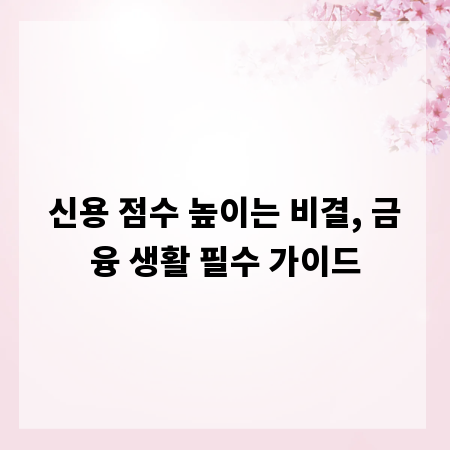 신용 점수 높이는 비결, 금융 생활 필수 가이드