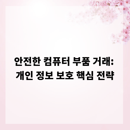 안전한 컴퓨터 부품 거래: 개인 정보 보호 핵심 전략