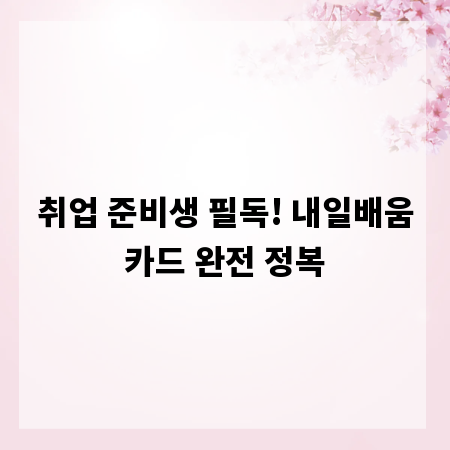 취업 준비생 필독! 내일배움카드 완전 정복