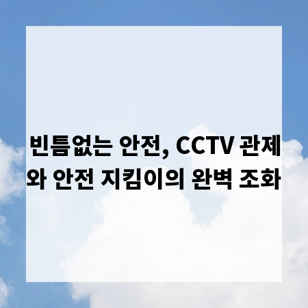 빈틈없는 안전, CCTV 관제와 안전 지킴이의 완벽 조화