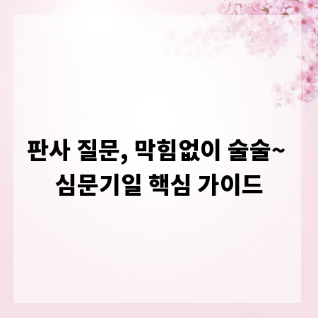 판사 질문, 막힘없이 술술~ 심문기일 핵심 가이드