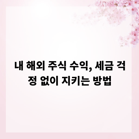 내 해외 주식 수익, 세금 걱정 없이 지키는 방법