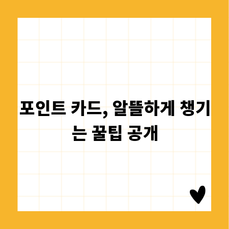 포인트 카드, 알뜰하게 챙기는 꿀팁 공개