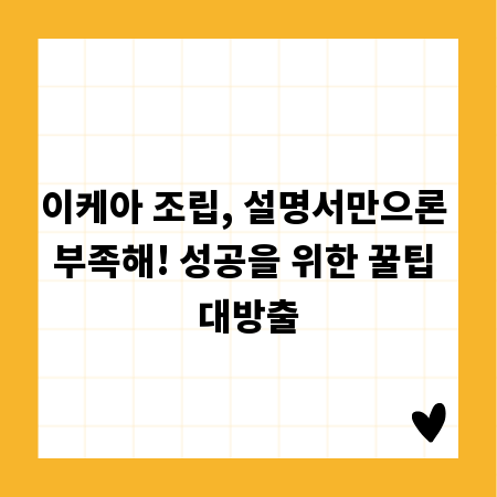 이케아 조립, 설명서만으론 부족해! 성공을 위한 꿀팁 대방출
