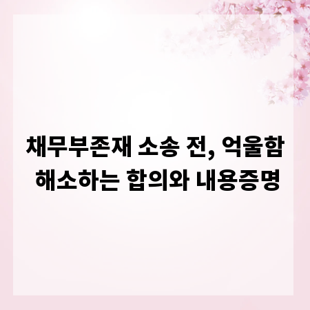 채무부존재 소송 전, 억울함 해소하는 합의와 내용증명