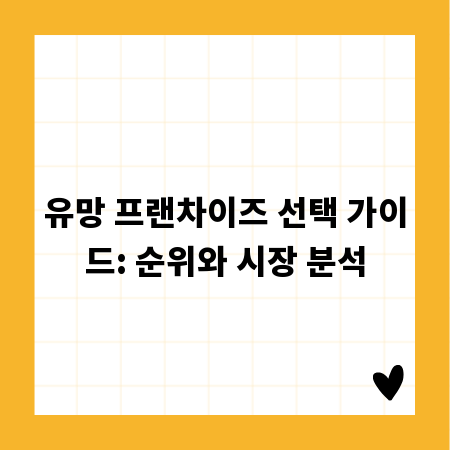 유망 프랜차이즈 선택 가이드: 순위와 시장 분석