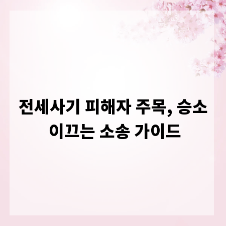 전세사기 피해자 주목, 승소 이끄는 소송 가이드