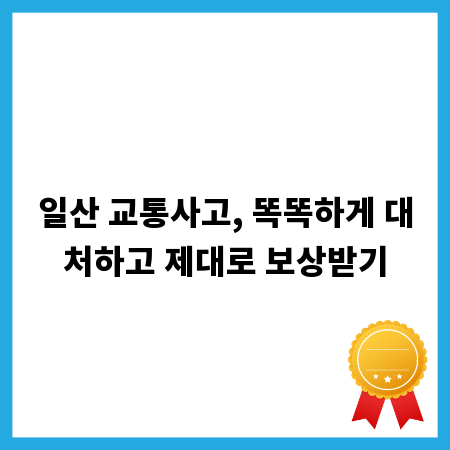 일산 교통사고, 똑똑하게 대처하고 제대로 보상받기