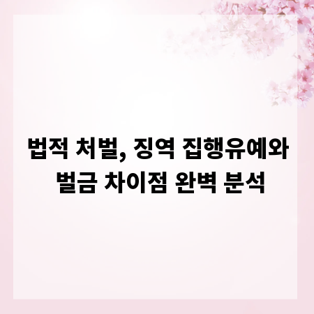 법적 처벌, 징역 집행유예와 벌금 차이점 완벽 분석