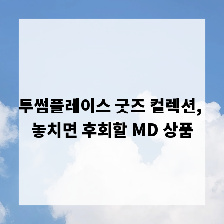 투썸플레이스 굿즈 컬렉션, 놓치면 후회할 MD 상품
