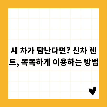 새 차가 탐난다면? 신차 렌트, 똑똑하게 이용하는 방법