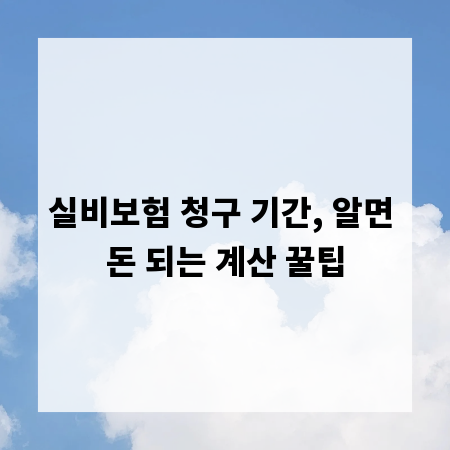 실비보험 청구 기간, 알면 돈 되는 계산 꿀팁