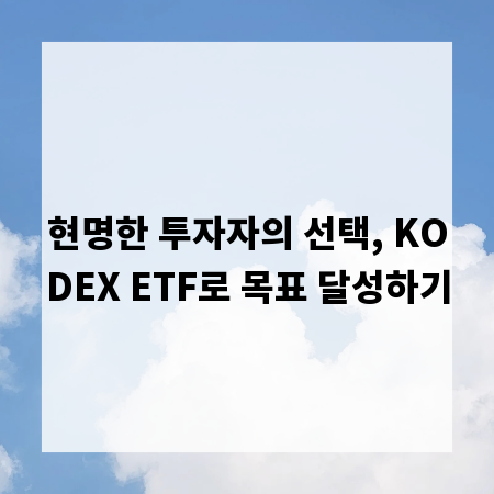 현명한 투자자의 선택, KODEX ETF로 목표 달성하기