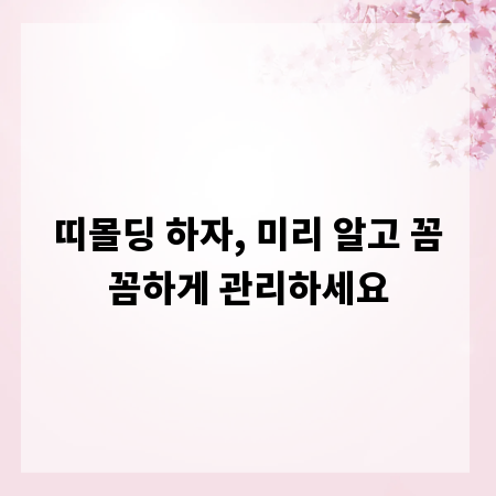 띠몰딩 하자, 미리 알고 꼼꼼하게 관리하세요