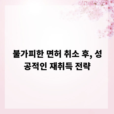 불가피한 면허 취소 후, 성공적인 재취득 전략