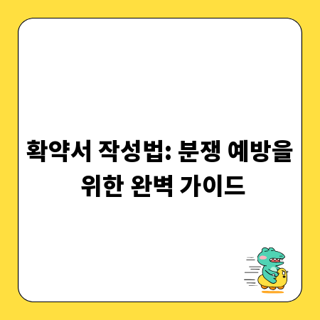 확약서 작성법: 분쟁 예방을 위한 완벽 가이드