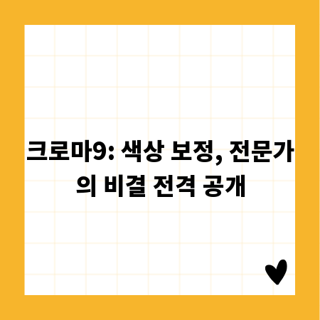 크로마9: 색상 보정, 전문가의 비결 전격 공개