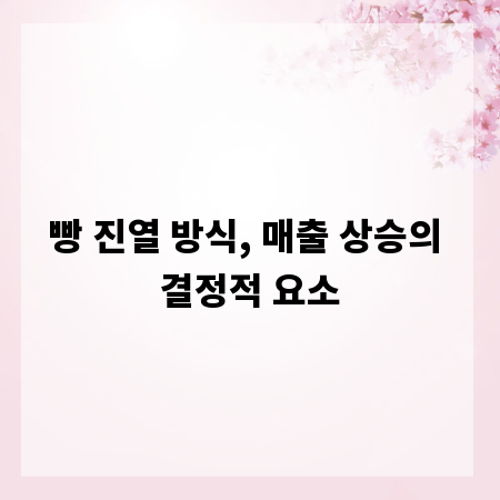 빵 진열 방식, 매출 상승의 결정적 요소