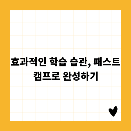 효과적인 학습 습관, 패스트캠프로 완성하기